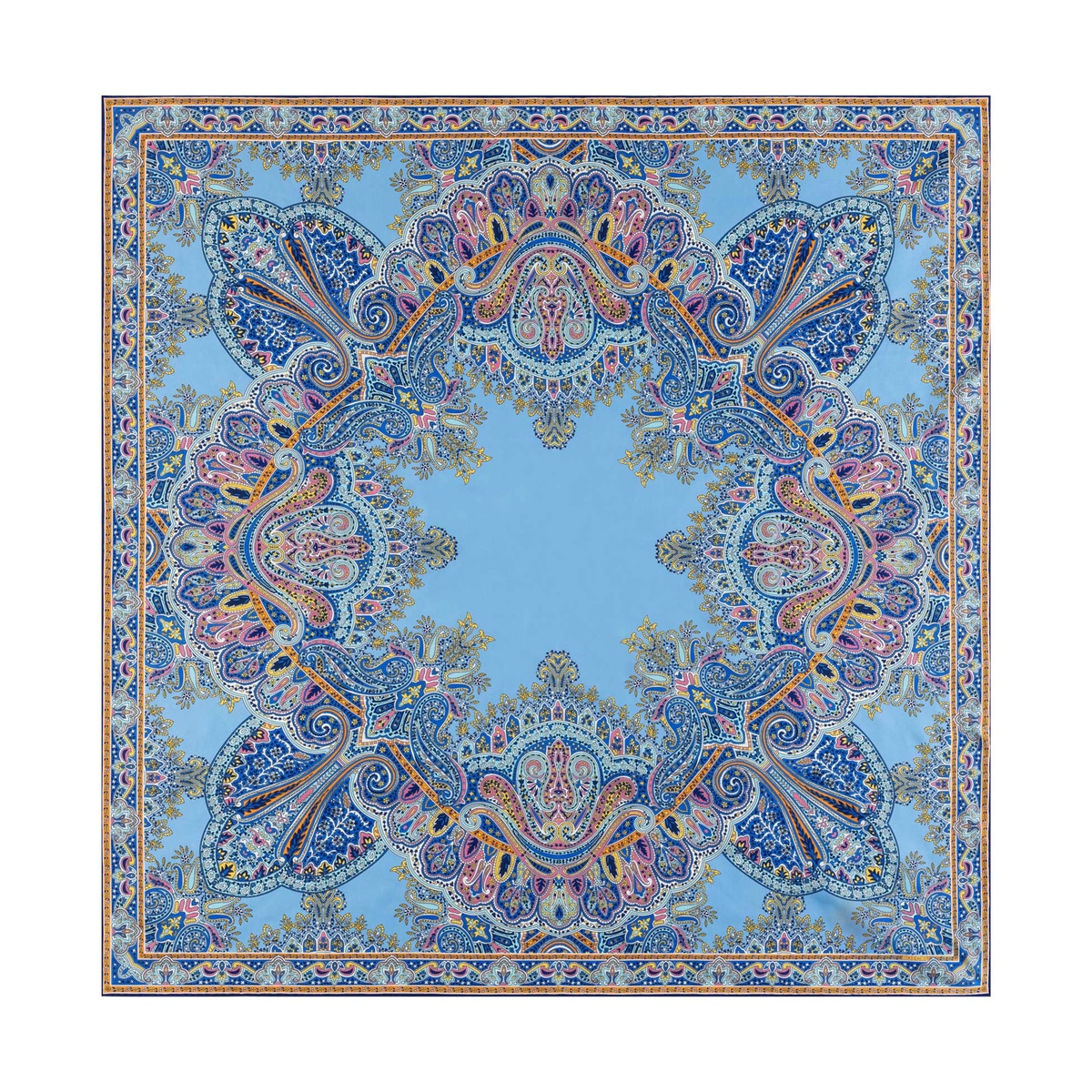 Mirror Paisley 90x90  - horizon/lagoon