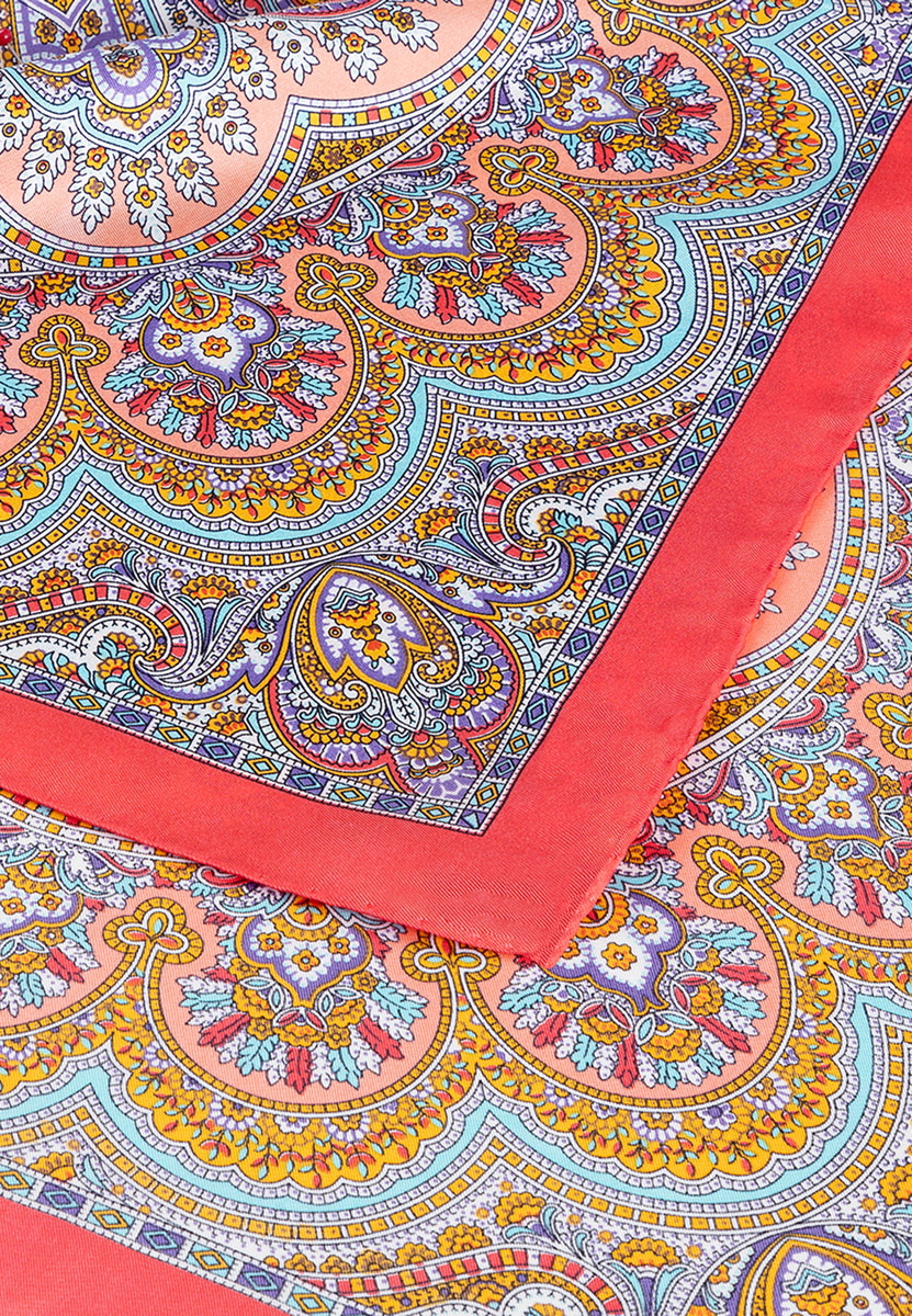 Young Paisley 53 x 53 - multi flamingo