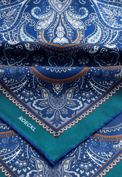Fine Paisley 53x53 - multi indigo