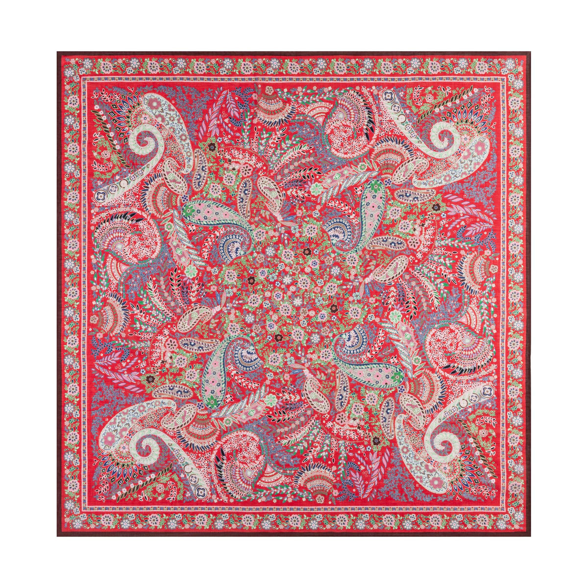 Wool Feather 90x90 - multi scarlet