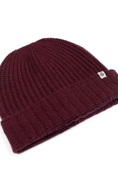 Pure Cashmere Umschlagmuetze - mulberry