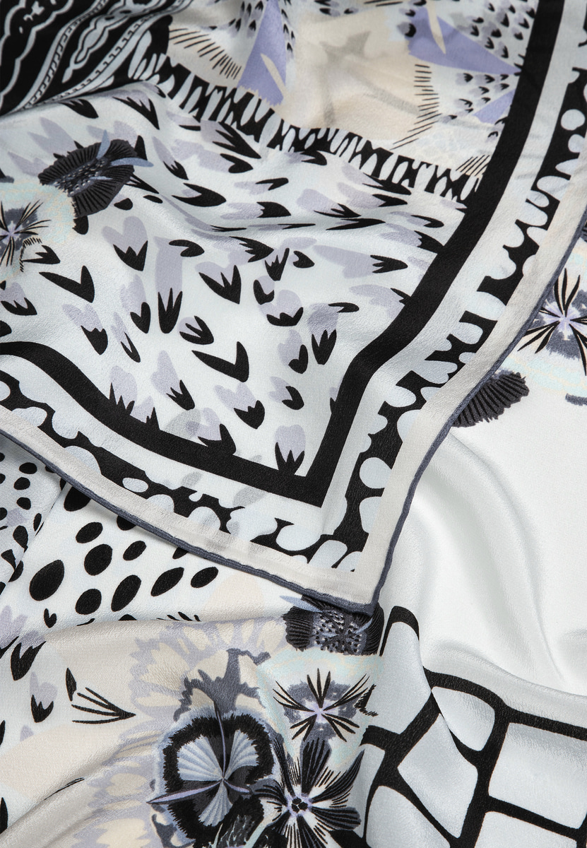 Flower Power 100x100 - white/black