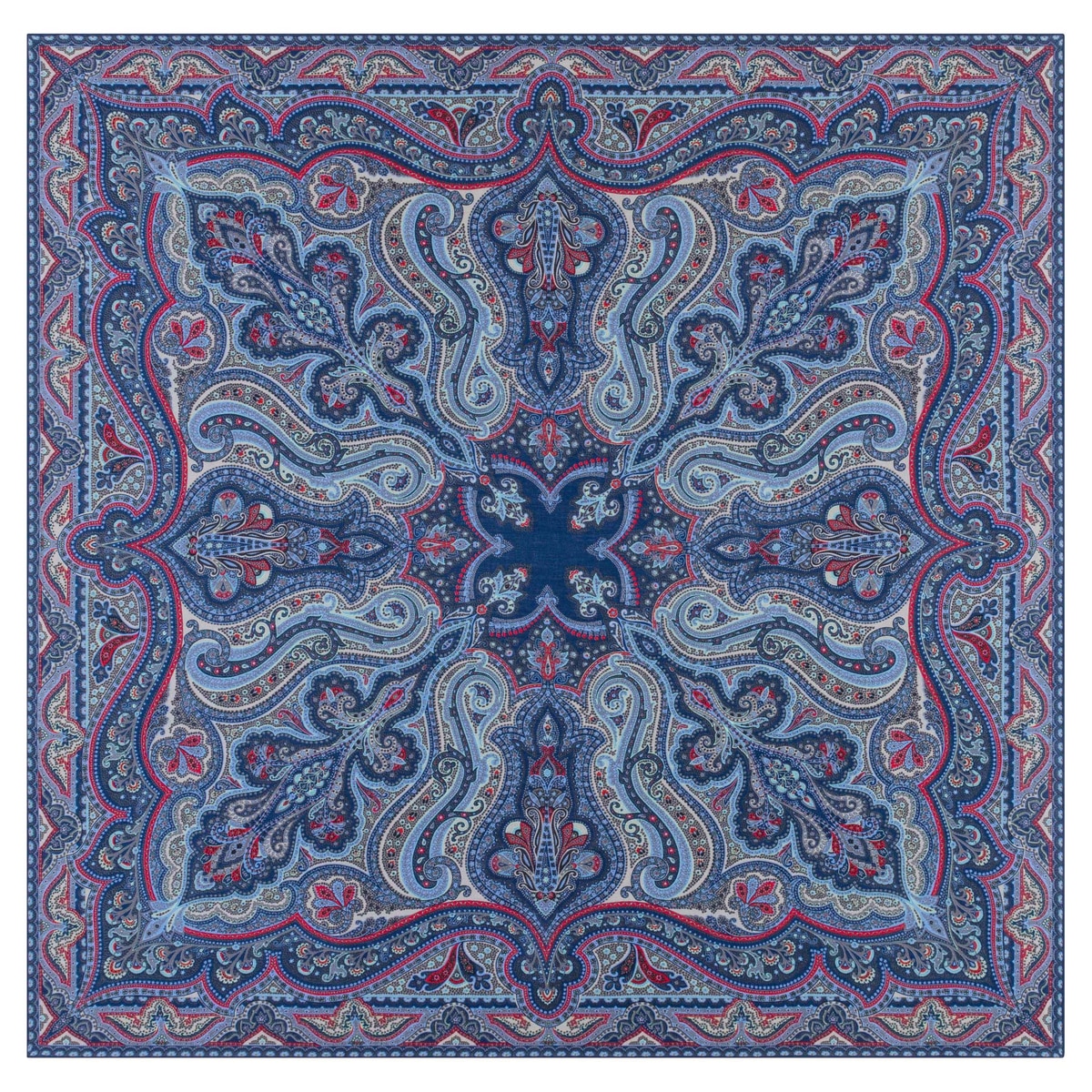 Navona Paisley 140x140 - multi indigo