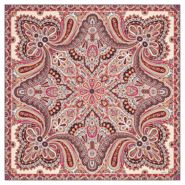 Aesthetic Paisley 140x140 - multi red