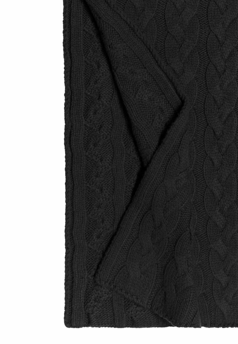 Braided Cashmere Schal 30x180 - black