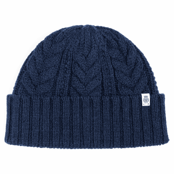 Cashmere Twist Mütze  - navy