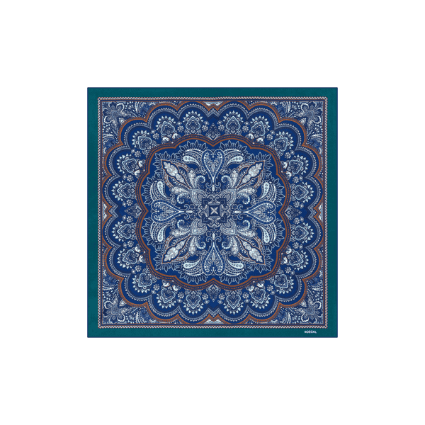 Fine Paisley 53x53 - multi indigo