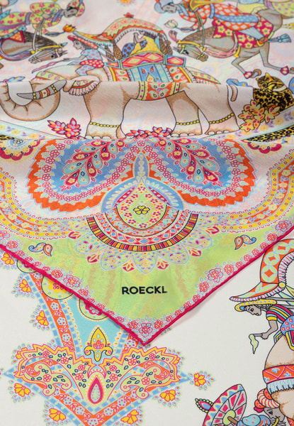 Elephant Parade Silk 140x140 - white multi