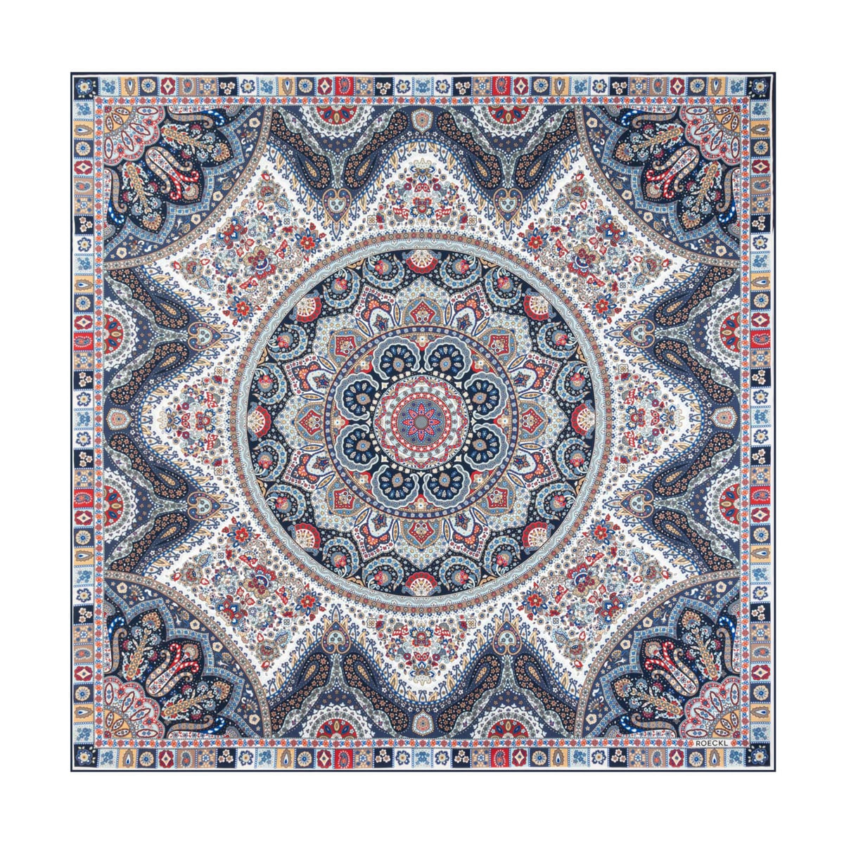Small Circular Paisley 90x90 - multi blue