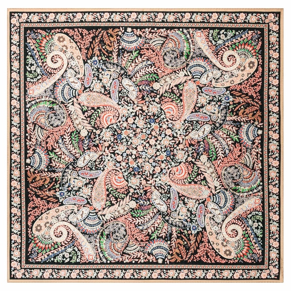 Wool Feather 90x90  - black multi