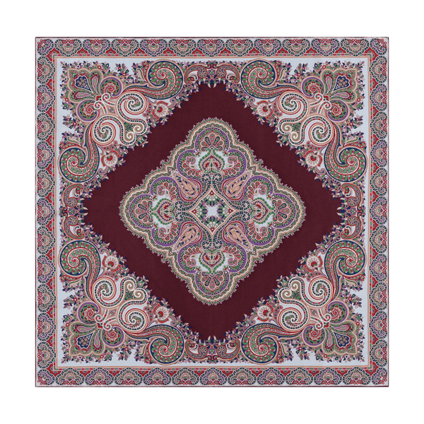 Square Garden Paisley 90x90 - multi wine