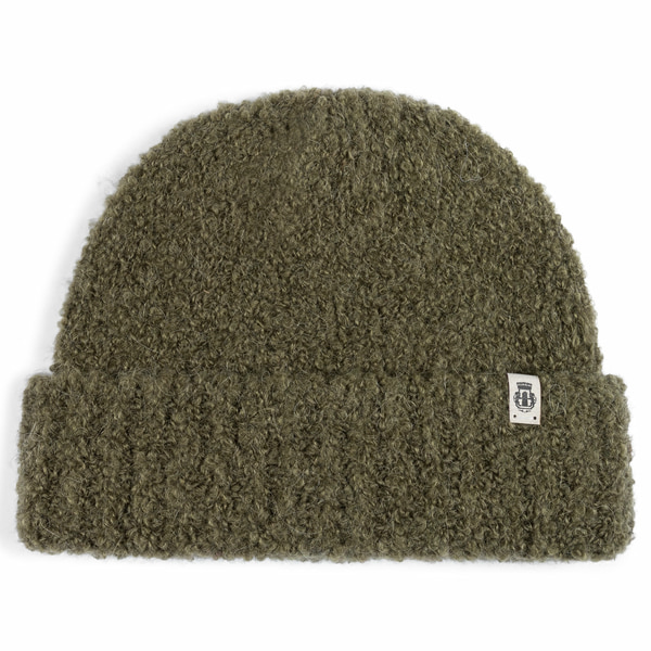 Classic Bouclé Umschlagmütze - moss