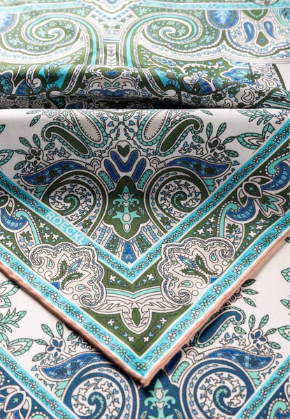 Paisley Reflection 90x90  - multi aqua