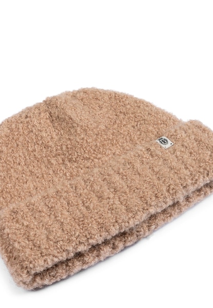Classic Bouclé Umschlagmütze  - camel