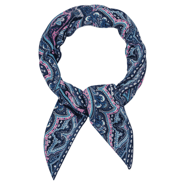 Navona Paisley 140x140  - iceblue/navy