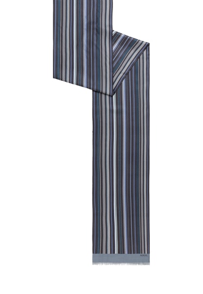 Tailored Stripes 27x184 fringes on short ends - multi black