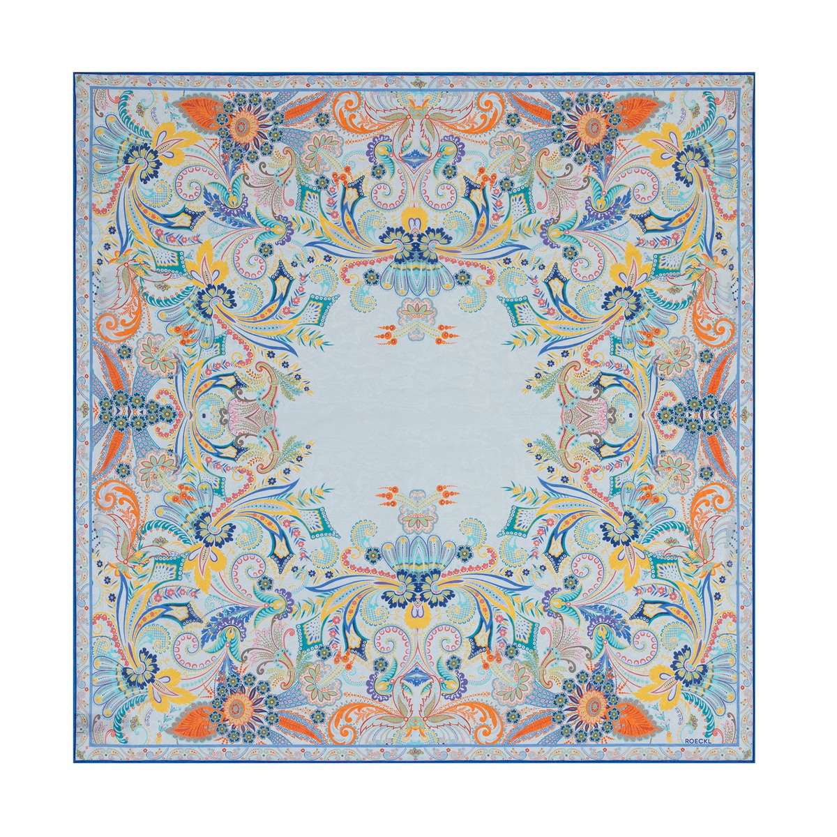 Floral Frame 100 x 100 - multi blue
