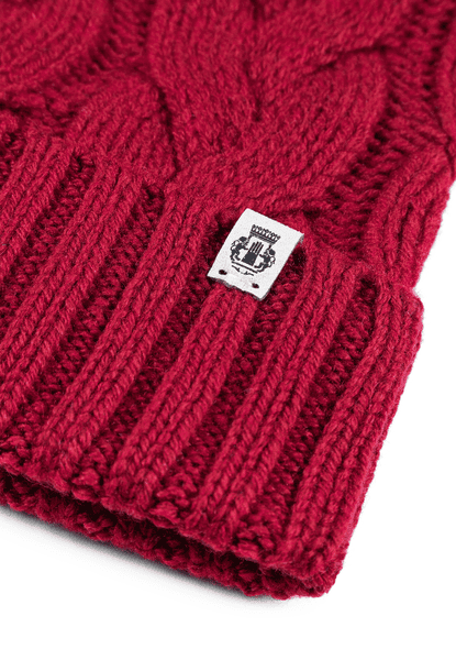 Braided Cashmere Muetze  - classic red