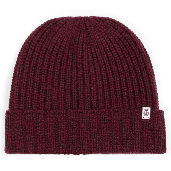 Pure Cashmere Umschlagmuetze  - mulberry