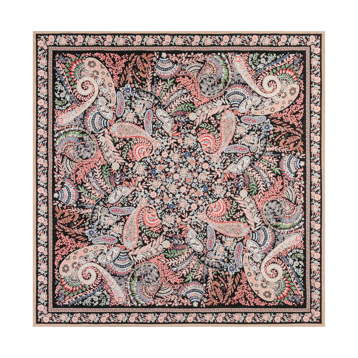 Wool Feather 90x90  - multi black