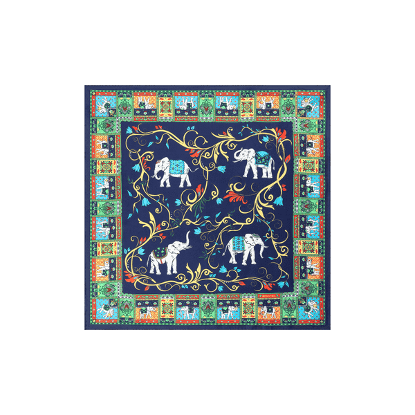 Lucky Elephant 53x53  - multi navy