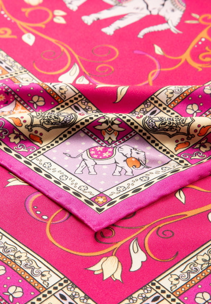 Lucky Elephant 53x53  - multi pink