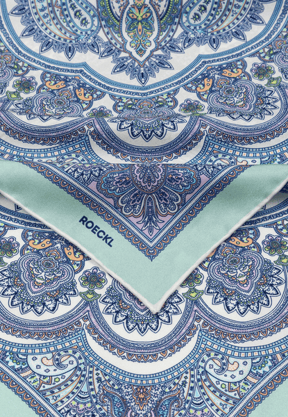 Fine Paisley 53x53 - multi aqua