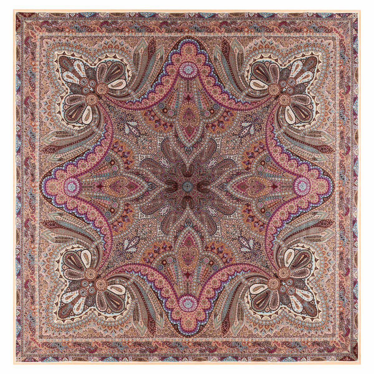 Delicate Paisley 140x140 - multi blush