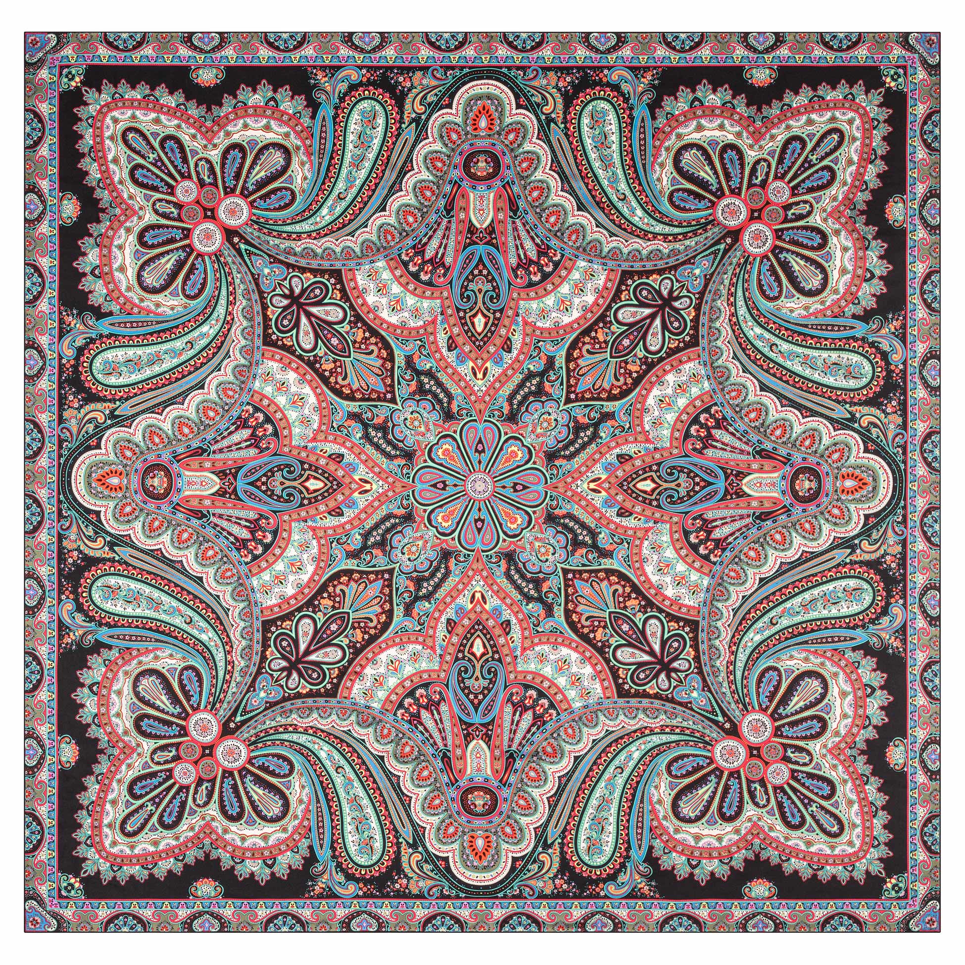 Aesthetic Paisley 140x140  - black/red