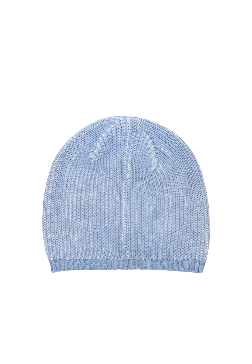 Two Tone Rib Muetze - bleu