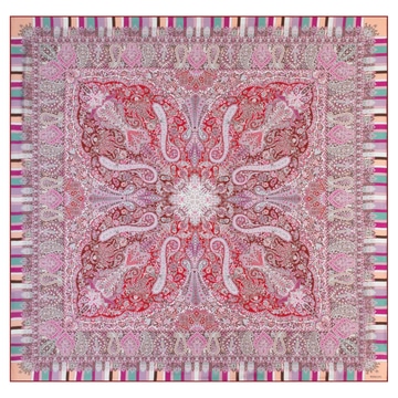 Butterfly Paisley 140x140 - multi red