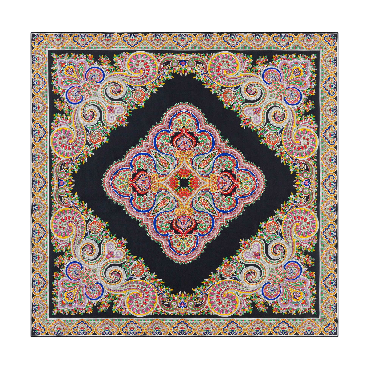 Square Garden Paisley 90x90 - multi black
