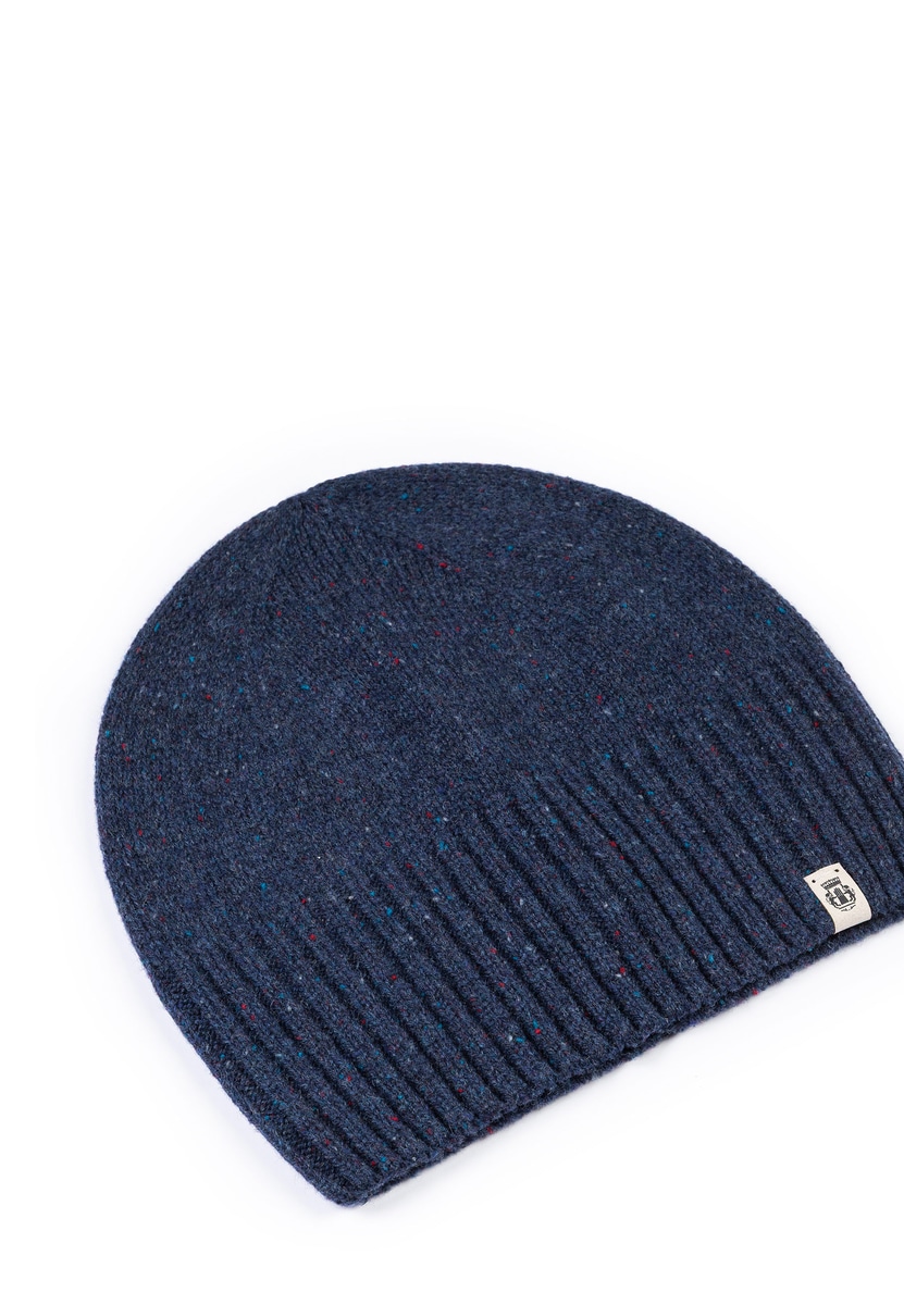 Merino Tweed Mütze - navy