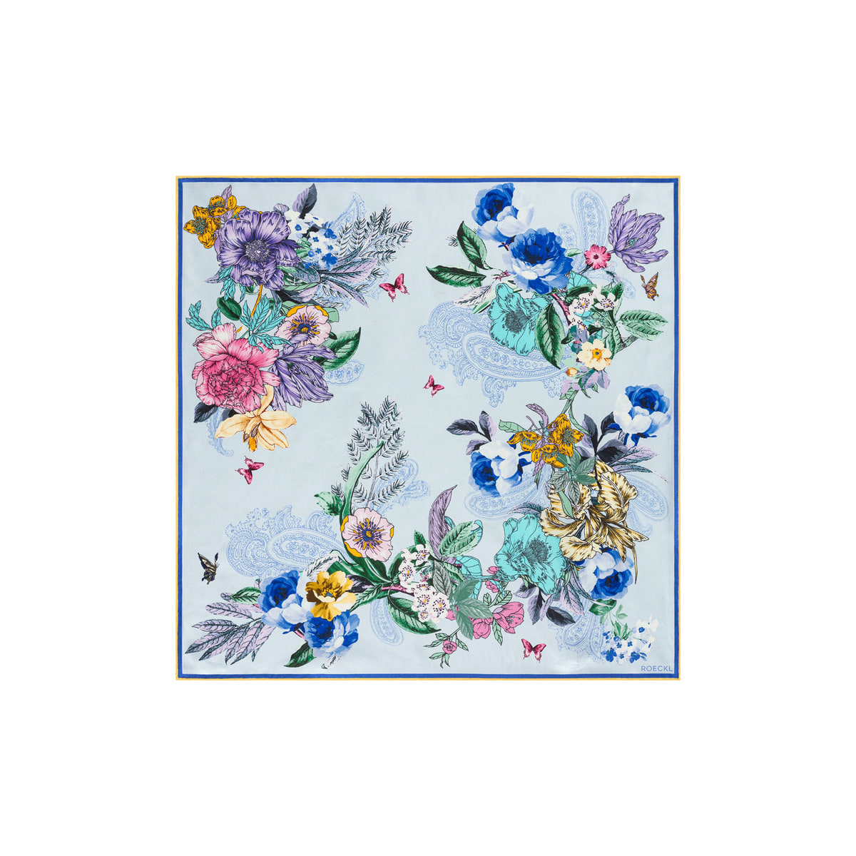 Paisley & Flowers 53x53  - multi blue