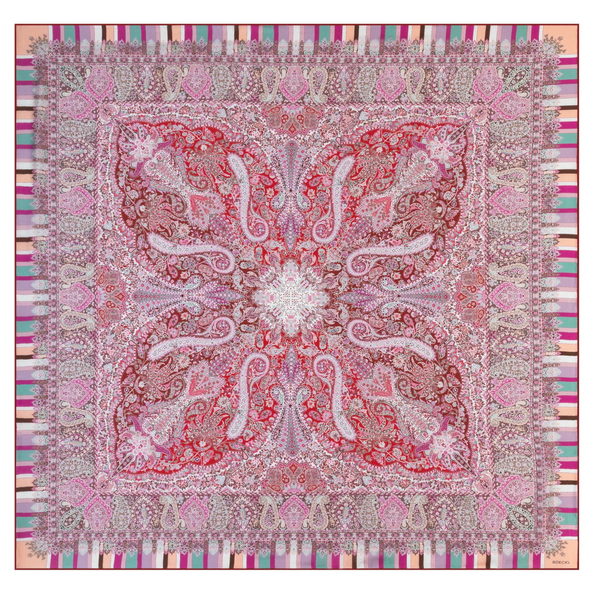 Butterfly Paisley 140x140 - multi red