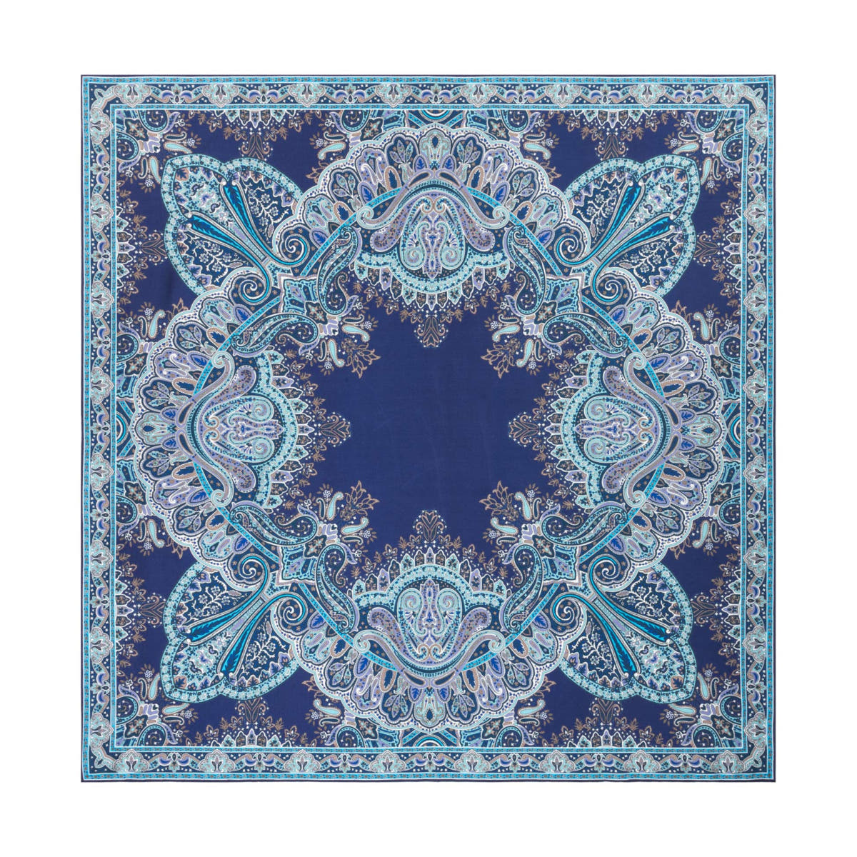 Paisley Reflection 90x90  - multi navy