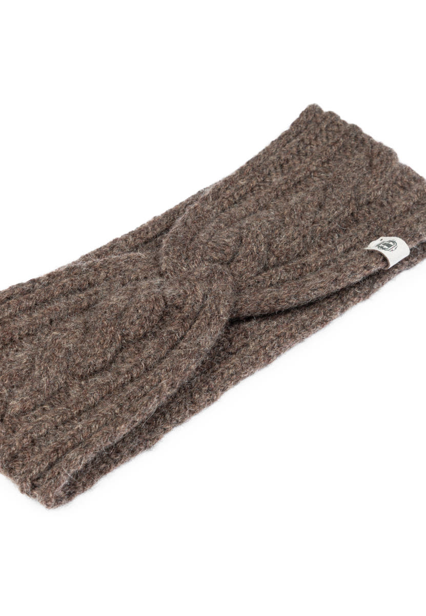 Cabled Charm Strirnband  - coffee