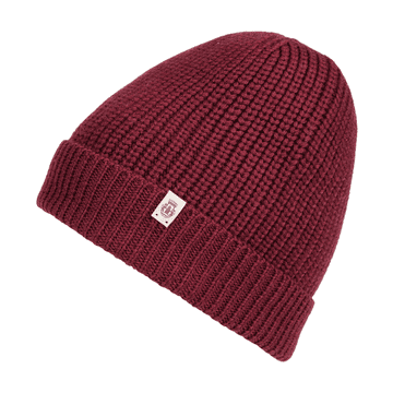 Pure Merino Umschlagmuetze - burgundy