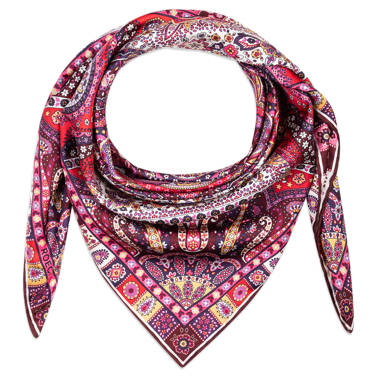 Small Circular Paisley 90x90 - multi wine