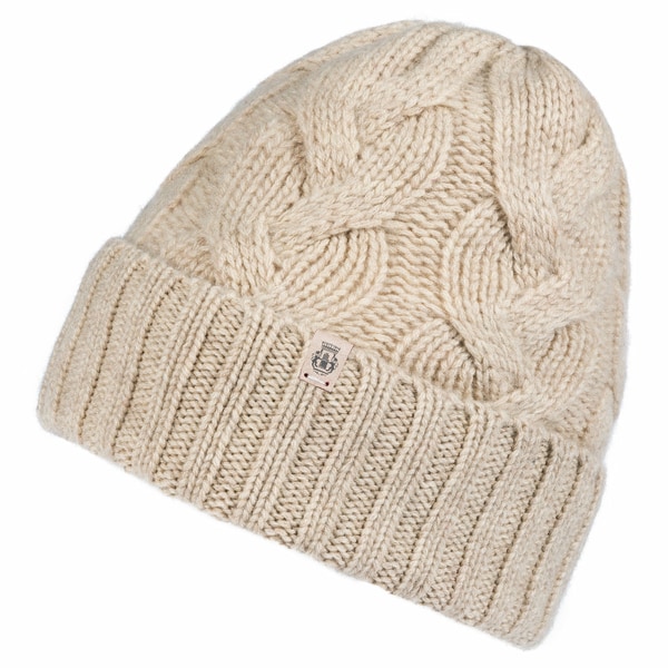 Braided Cashmere Muetze  - creme
