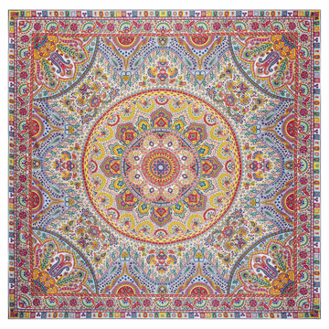 Circular Paisley 140x140  - multi colour