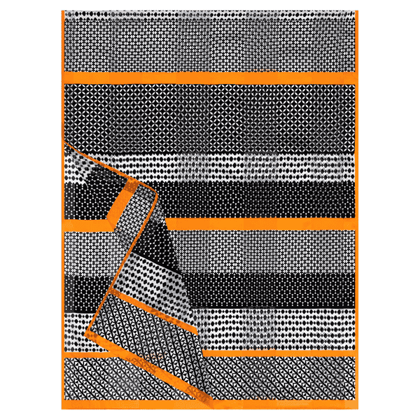 Geometric Stripes 70x180 - black/mandarine