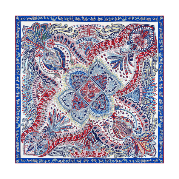 Vibrant Paisley 90x90  - multi blue