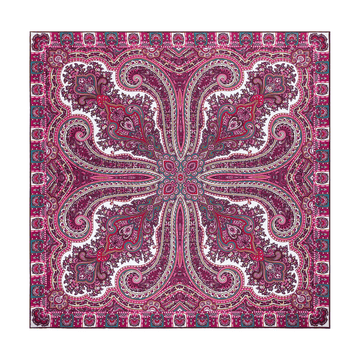 Paisley Star 90x90 - multi magenta