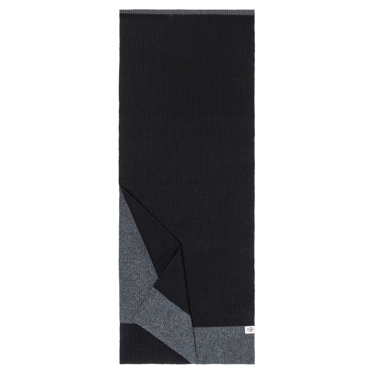 Two Side Knit Schal 35x180 - black/graphit