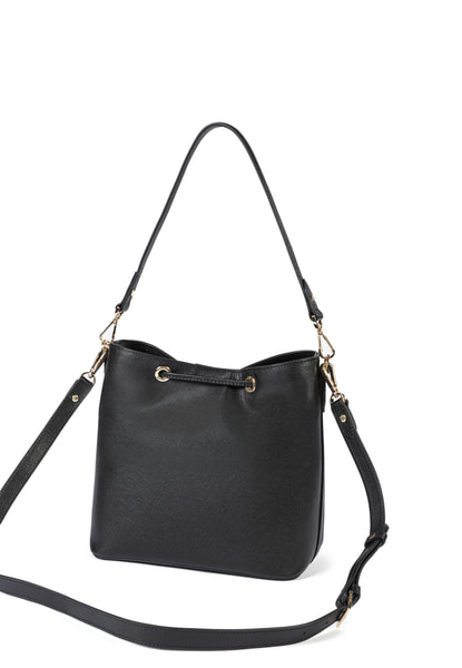 Pitti Saffiano shoulder bag medium - black