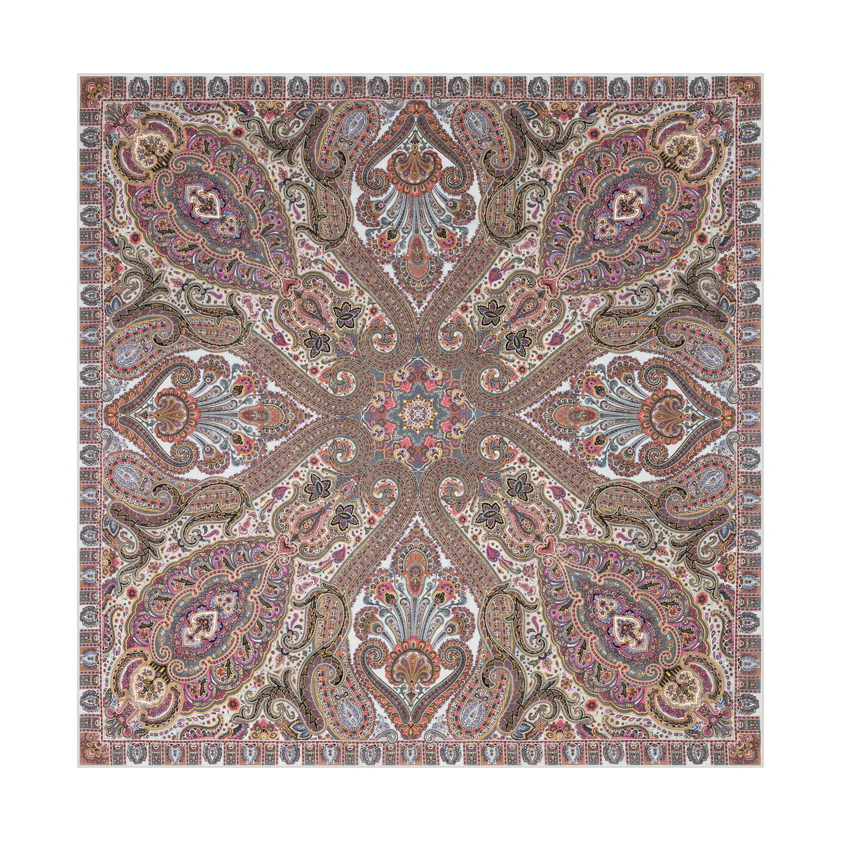 Majestic Paisley 140x140 - multi grey