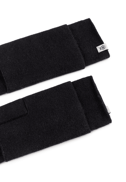 Pure Cashmere Stulpenhandschuhe  - black