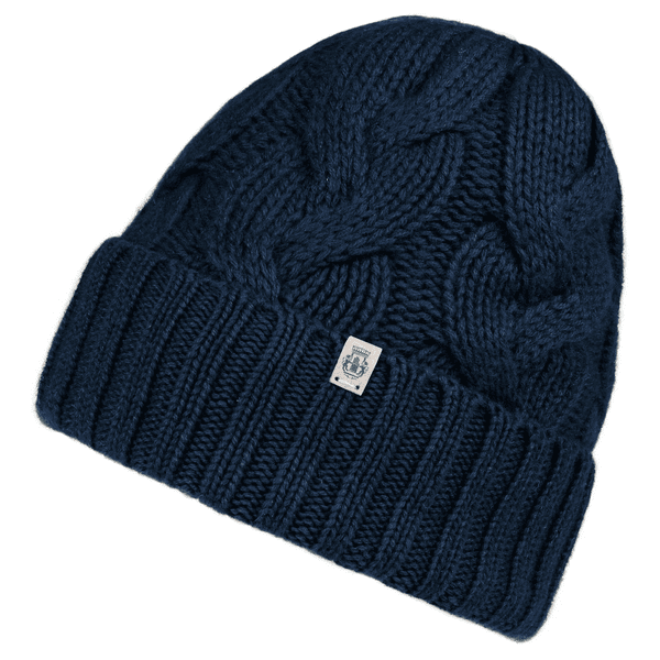 Braided Cashmere Muetze - navy
