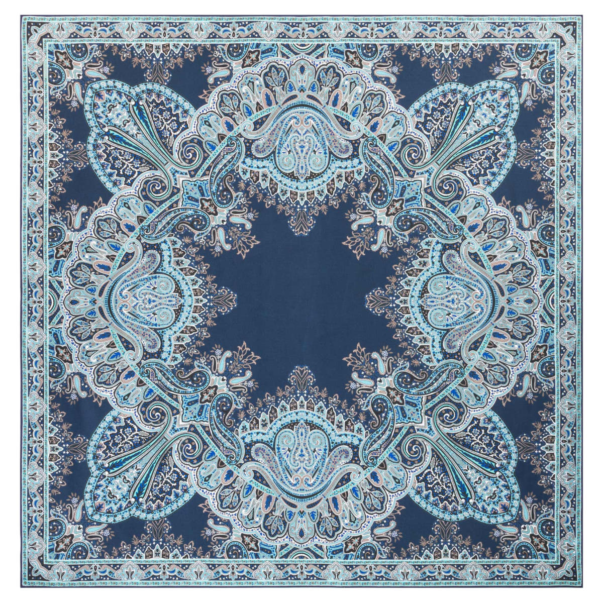 Paisley Reflection 90x90  - multi navy